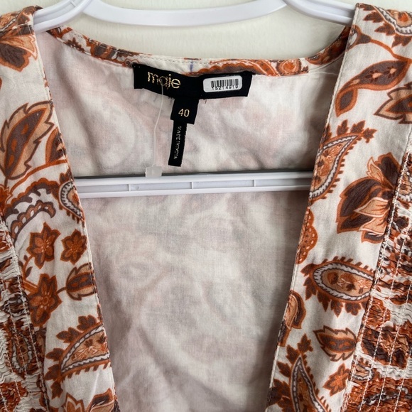 MAJE Printed Cotton Dress Size 40 - Picture 6 of 7